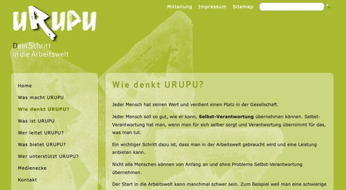 Screenshot der früheren Website www.urupu.ch