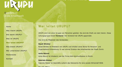 Screenshot der früheren Website www.urupu.ch