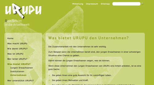 Screenshot der früheren Website www.urupu.ch