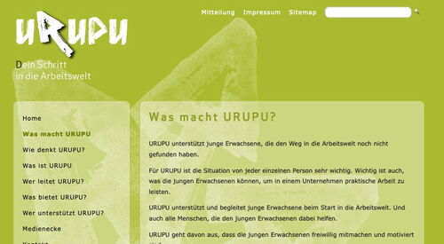 Screenshot der früheren Website www.urupu.ch