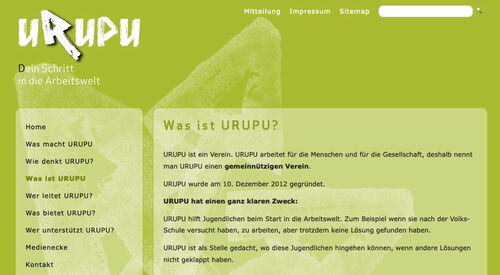 Screenshot der früheren Website www.urupu.ch